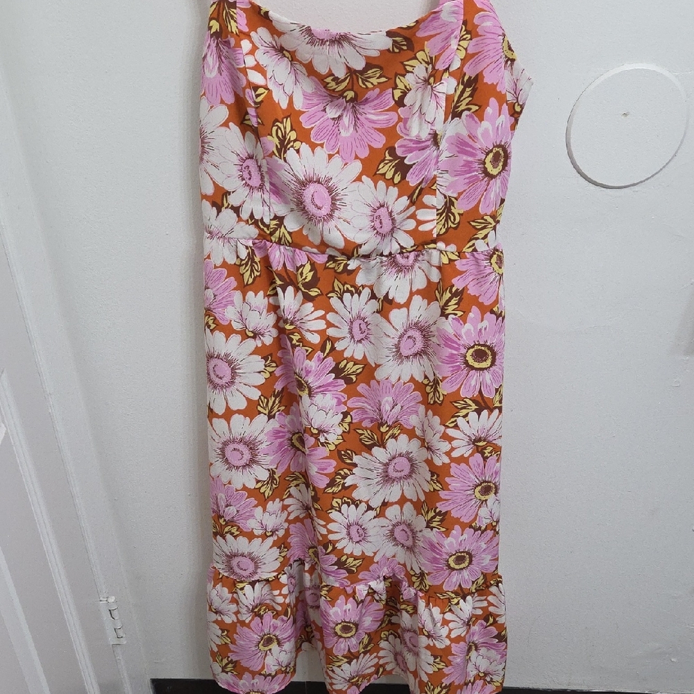 As U Wish Floral Dress in Pink and Orange